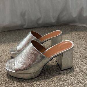ASOS design silver chunky mule